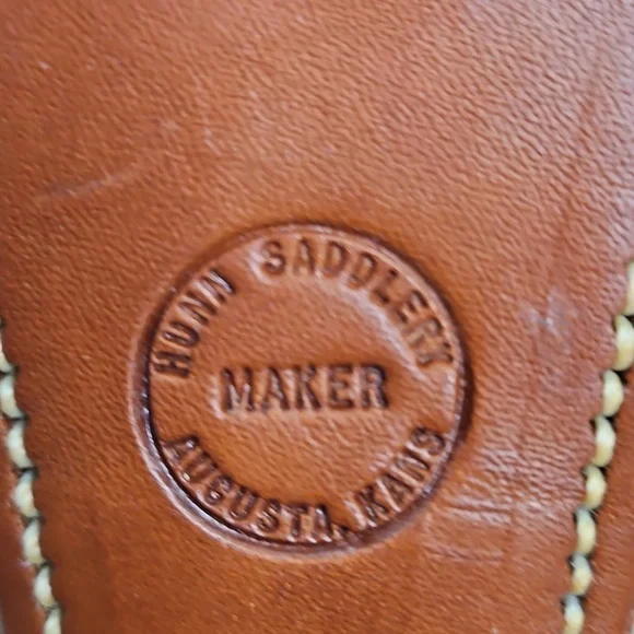 Hunn Saddlery Maker Quality Leather Suspenders Sz Med Adjustable Silver Hardware - Picture 7 of 10